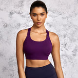 Power On Racerback High Impact Adjustable Padded Wireless Bra - Purple
