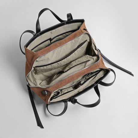 Suede Laptop Tote Bag – Structured Shoulder & Crossbody Work Bag