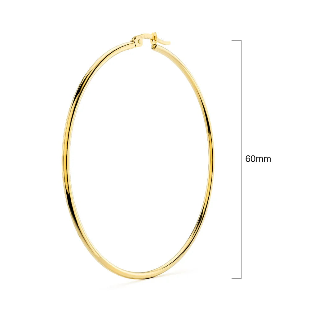 Bullion Gold Trishia Hoop Earrings 60mm