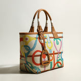 Colorful Abstract Top Handle Bag - Rainbow