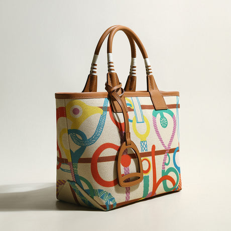 Colorful Abstract Top Handle Bag - Rainbow