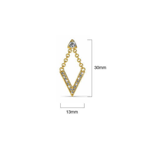 Boxed Luxury V Shaped Gold Set Embellished with SWAROVSKI® Crystals