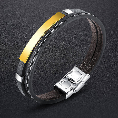 Daily Wear Minimalistic Vegan Leather Bracelet Gold