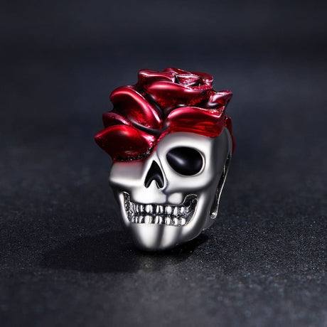 Solid 925 Signature Silver Romeo In Grave Skull Charm