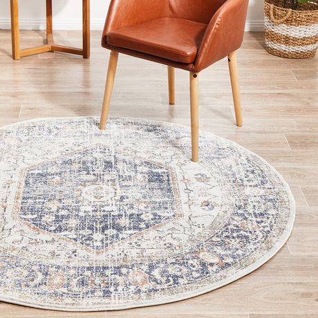 Mayfair Lorissa Blue Round Rug