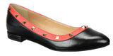 Bosccolo Womens Ballerina - Black / Coral