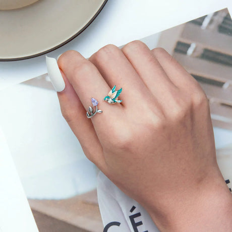 Adjustable Solid 925 Sterling Silver Everdeen Open Cut Silver Ring