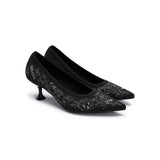 Enchanted Butterfly Pointed Toe Kitten Heels - Black
