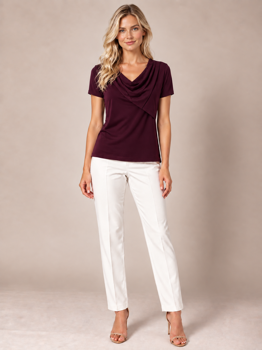 Worship Women's Cowl Neck Top - Purple