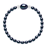 Manufacture Royale Bracelet Elastic Baroque Freshwater Pearl Black 4-5mm