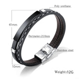 Daily Wear Minimalistic Vegan Leather Bracelet Gun Black