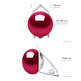 Earrings Real Cultured Freshwater Pearls Button 9-10 mm - Cherry