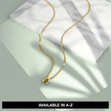 Bullion Gold Initials Brick Alphabet Letter Necklace Gold Layered Steel Jewellery