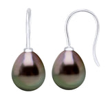 Earrings Real Cultured Tahiti Pearls Pear 8-9 mm - Longueur 18 cm
