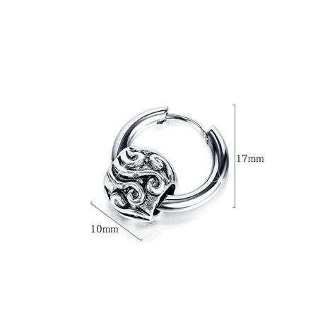Bullion Gold Zen Bead Hoop White Gold Layered Earrings