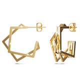Bullion Gold Aligania Hoop Gold Layered Earrings