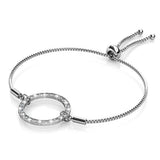 Krystal Couture White Gold Pave Set Circle Slider Bracelet Embellished with SWAROVSKI Crystals