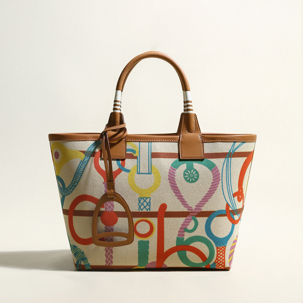 Colorful Abstract Top Handle Bag - Rainbow