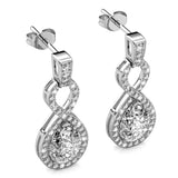 Krystal Couture White Gold Eternal Twist Drop Stud Earrings Embellished with SWAROVSKI Crystals