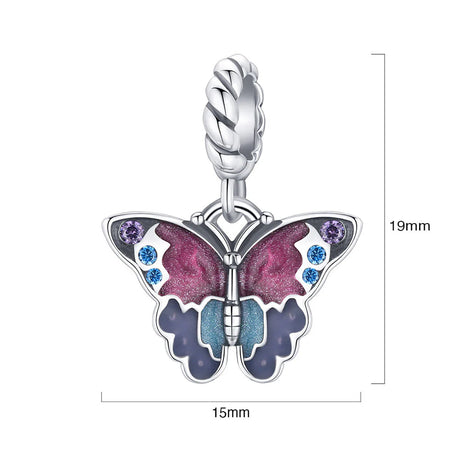 Solid 925 Sterling Silver Majestic Butterfly Pandora Inspired Bead Charm