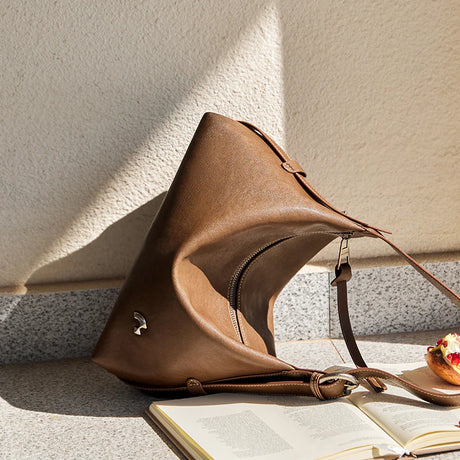 Nalandu Vintage Slouchy Leather Shoulder Bag - Brown