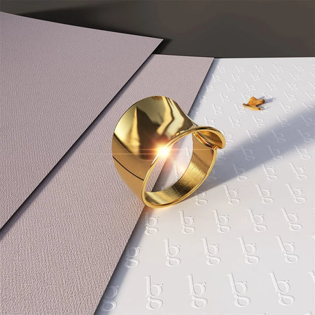 Bullion Gold Folded Ring in Gold