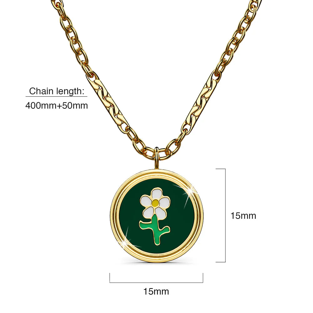 Bullion Gold Verdant Floral Necklace in Gold