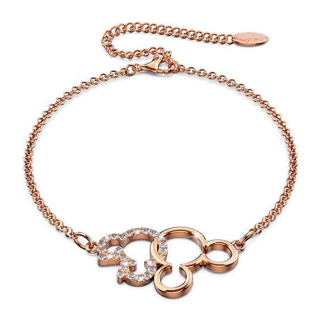 Boxed Rose Gold Mickey Bracelet and Necklace Set Embellished with SWAROVSKI® Crystals