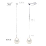 Earrings Prestige -Diamonds 0,02 Cts ( 2 X 0,01 Cts - Natural White - Longueur 18 cm