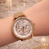 Boxed Bullion Gold Elite watch and Bracelet Set Embellished with Crystals in Rose Gold