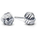 Solid 925 Sterling Silver 3 Strand Knot Earrings