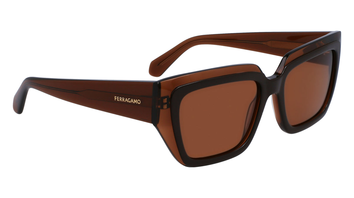 Salvatore Ferragamo SF2002S Womens Sunglasses - Transparent Brown/Brown