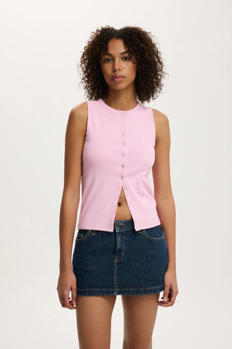 Cotton On Women's Bailey Button Detail Vest - Lavendula