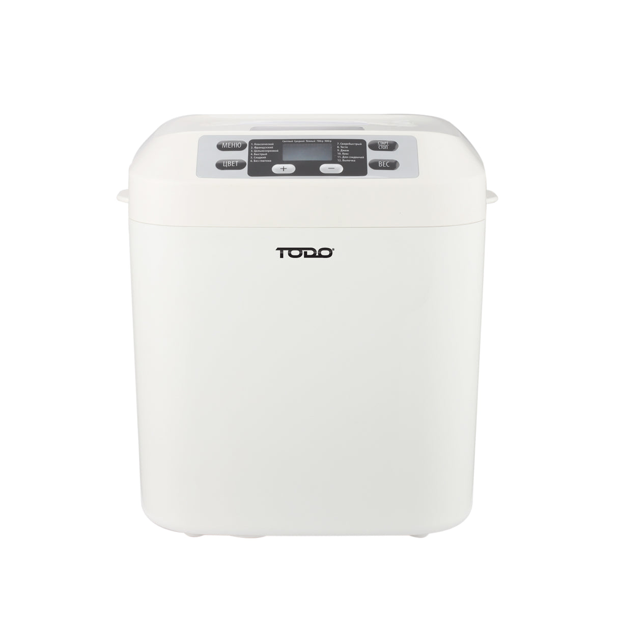 TODO Bread Maker 12 Programs Menu 550W Power Keep Warm Function White