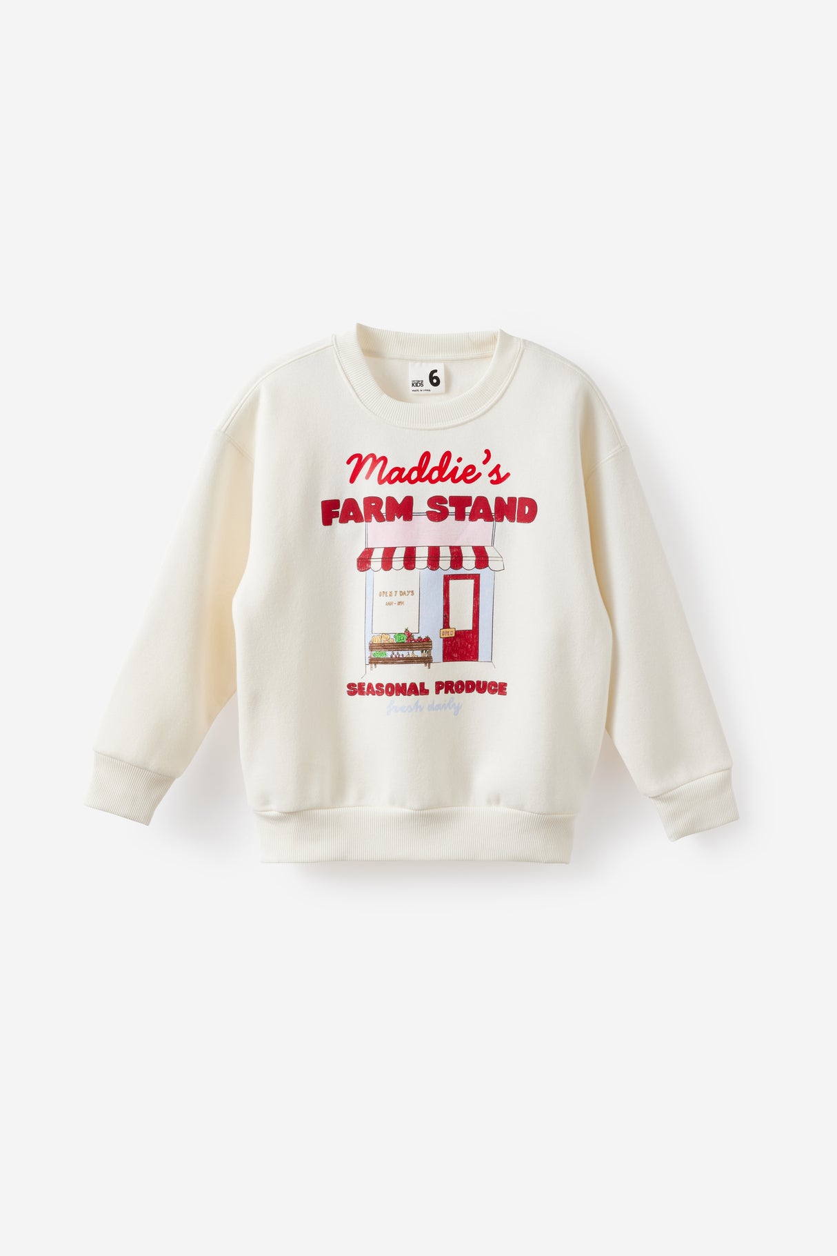 Cotton On Kids Girls Sammy Oversized Crew