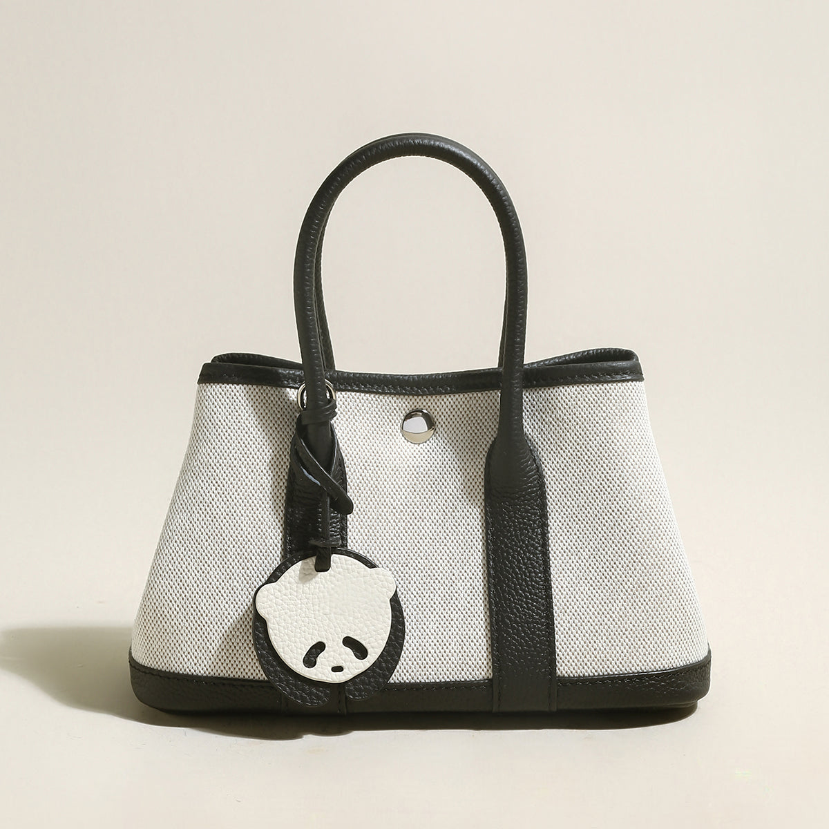 Botanical Canvas & Leather Garden Tote Bag - Black