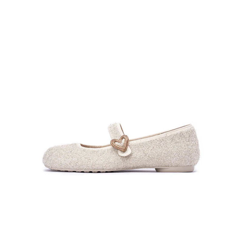 Oriental Split Toe Mary Jane Flats - Ivory