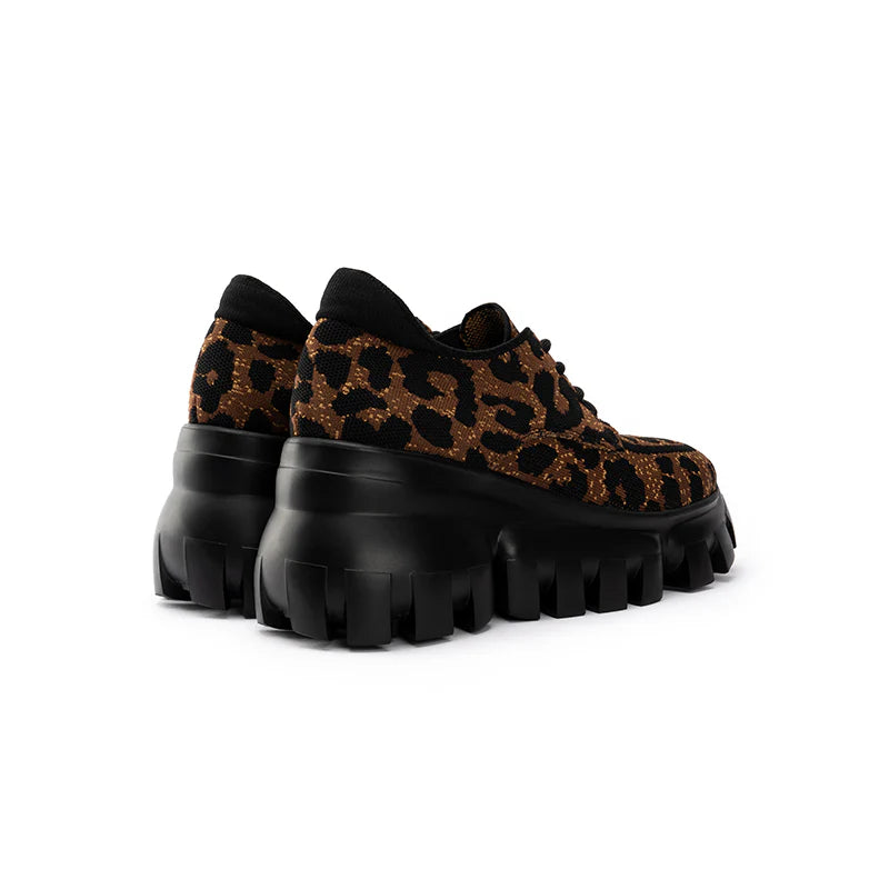 Retro Leopard Platform Sneakers - Leopard