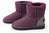 Australian Leather Ugg Swarovski Elements Short Crystal Heel - Plum - AU8
