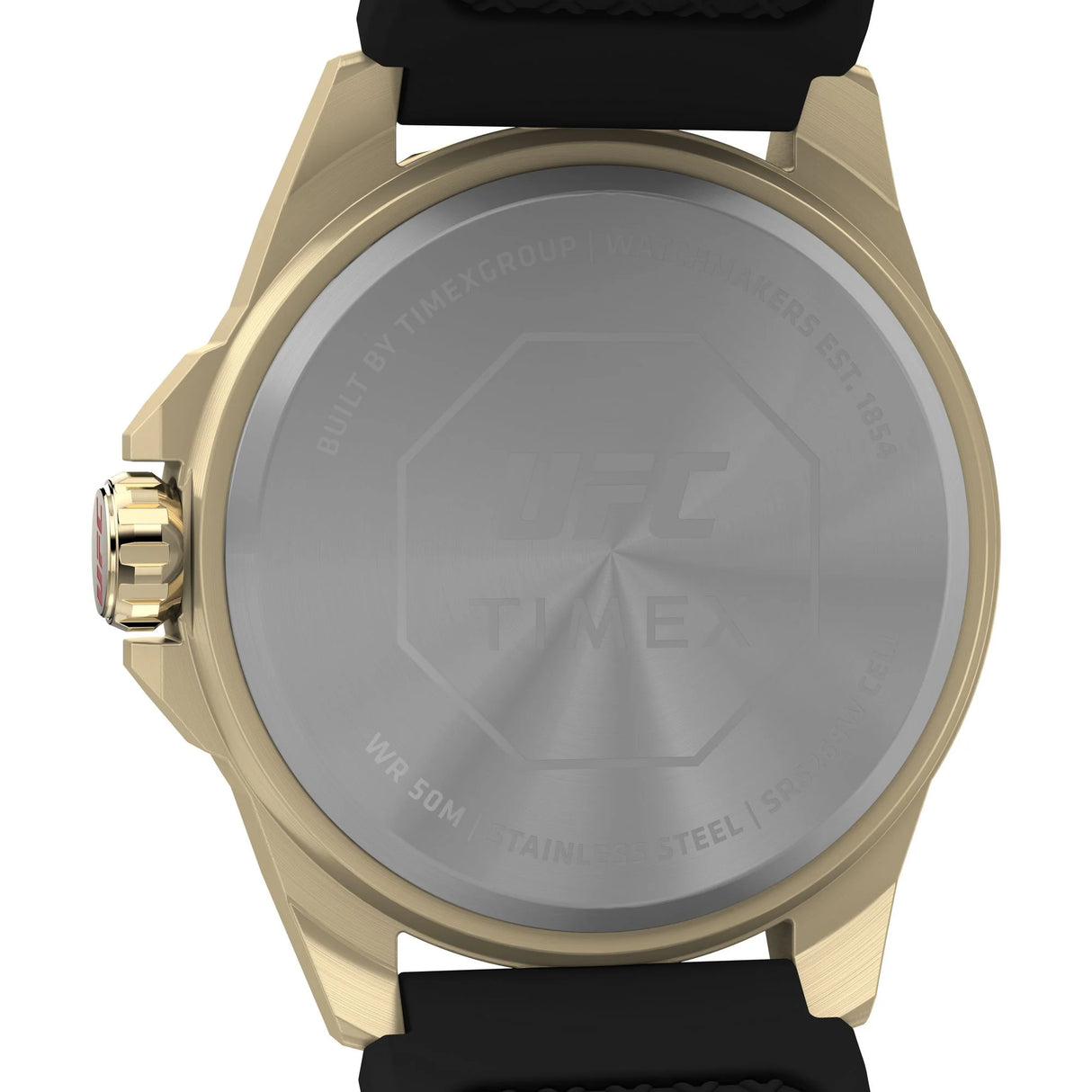 Timex UFC Prospect 46Mm Black Dial With Gold Tone Case & Black Silicone