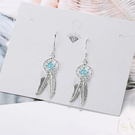 Boho Feather Dangle Earrings