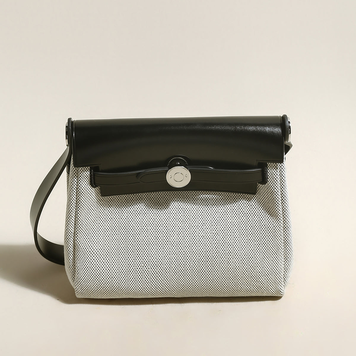 Monet Mini Canvas & Leather Crossbody Bag - Black