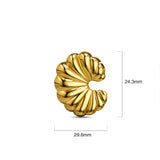 Bullion Gold Ridged Crescent Gold layered Stud Earrings