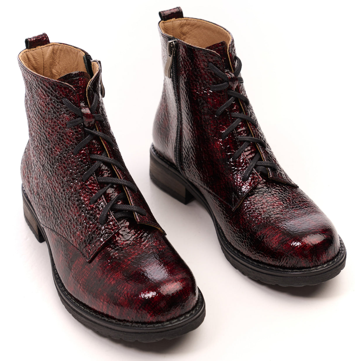 Bosccolo Womens Ankle Boots - Burgundy