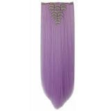 Purple Deluxe Straight Hair 7Piece 16Clips 20" Hair Extension 07Purple