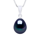 Pendant Drop Freshwater Pearl Black White Gold