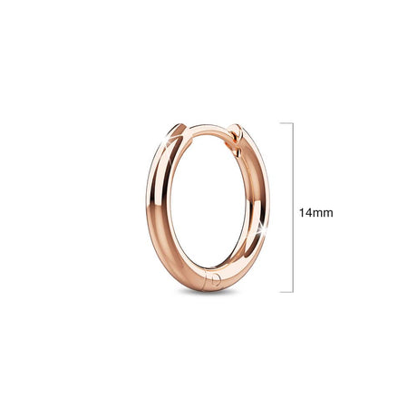 Bullion Gold Royal Hoop Rose Gold Layered Earrings 14mm