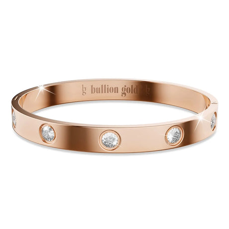 Boxed Royal Tassels & Rose Gold Stainless Steel Bangle Set