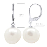 Earrings White Gold - Natural Pearl White - Longueur 42 cm
