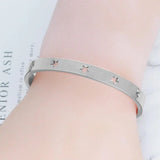 Bullion Gold Bellatrix Star White Gold Layered Bangle